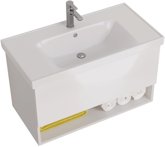 Dreja Тумба под раковину Perfecto 90 подвесная белая – картинка-3